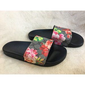 Gucci GG blooms Supreme Slides floral logo 385758 size 43 G